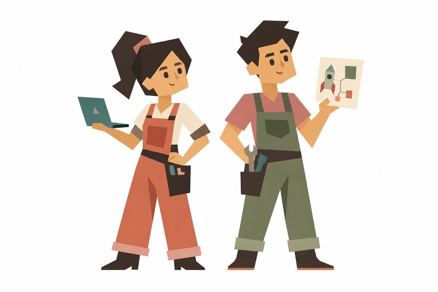 Builder archetype character pair illustration
